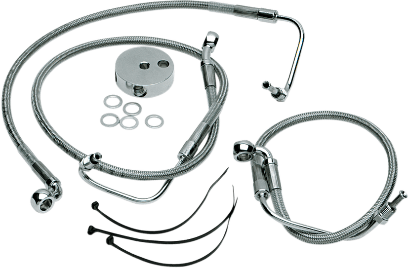 DRAG SPECIALTIES 1204-2756 Brake Line - Front (Lower/Upper) - Stainless Steel