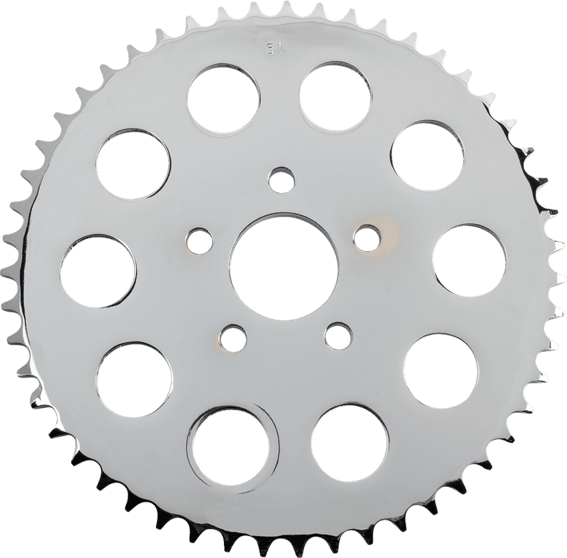 DRAG SPECIALTIES 1210-0606 Rear Sprocket - Flat - 51 Tooth - Chrome - '86-'99 Big Twin