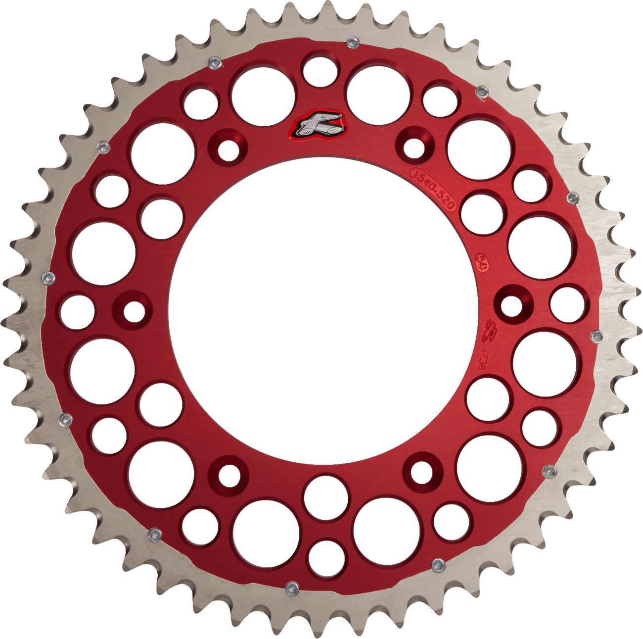 RENTHAL 1210-0822 Twinring™ Rear Sprocket - 50 Tooth - Red - Honda