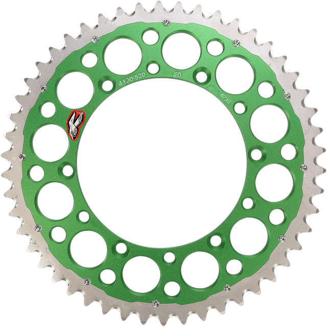 RENTHAL 1210-1140 Twinring™ Rear Sprocket - 50 Tooth - Green - Kawasaki/Suzuki — image 1 of 2