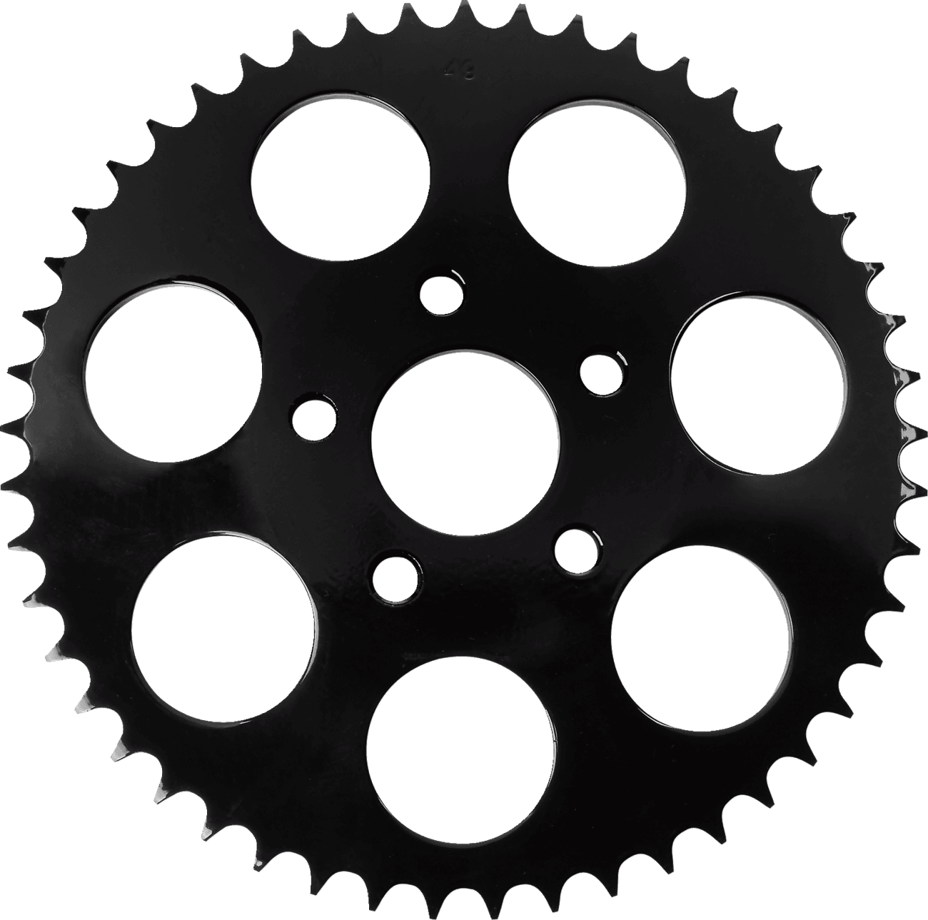 DRAG SPECIALTIES 1210-1842 Rear Sprocket - Black - Dished - 49 Tooth - Big Twin/XL