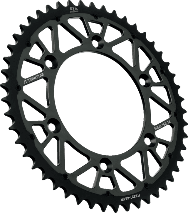 JT SPROCKETS 1210-2613 Rear Sprocket - Twinstar - 49 Tooth - Graphite - Gas Gas/Husqvarna/Husaberg/KTM