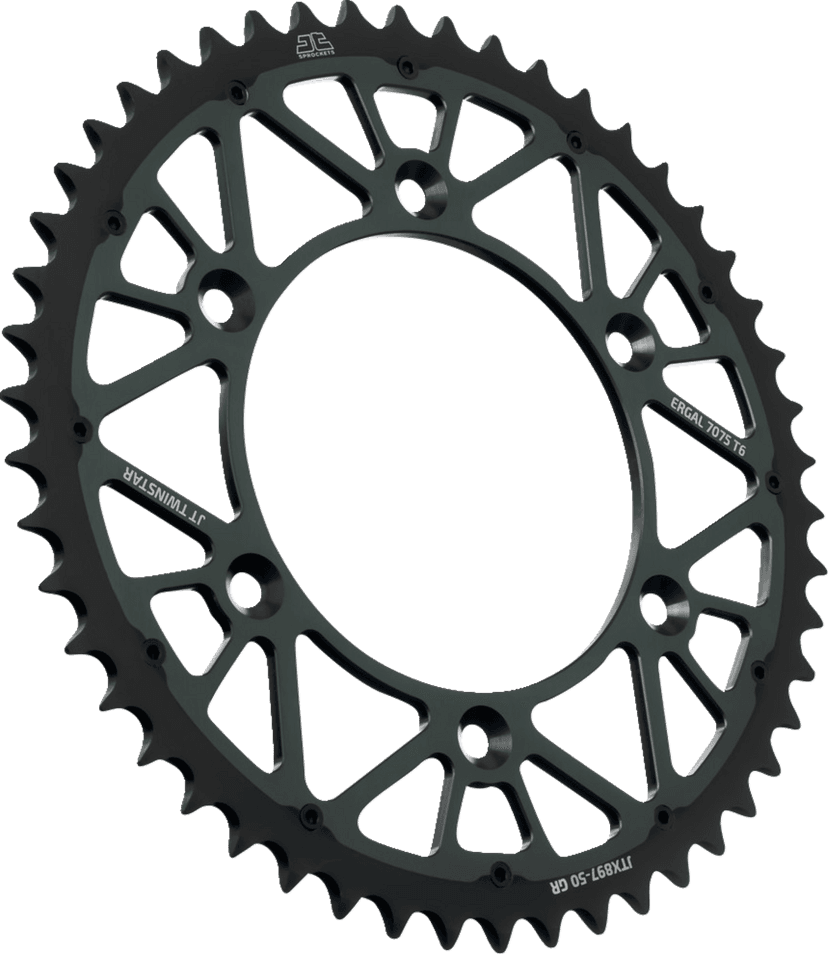 JT SPROCKETS 1210-2614 Rear Sprocket - Twinstar - 50 Tooth - Graphite - Gas Gas/Husqvarna/Husaberg/KTM