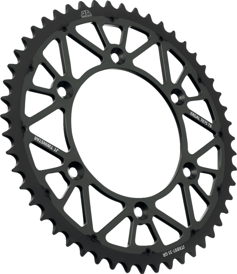 JT SPROCKETS 1210-2615 Rear Sprocket - Twinstar - 51 Tooth - Graphite - Gas Gas/Husqvarna/Husaberg/KTM