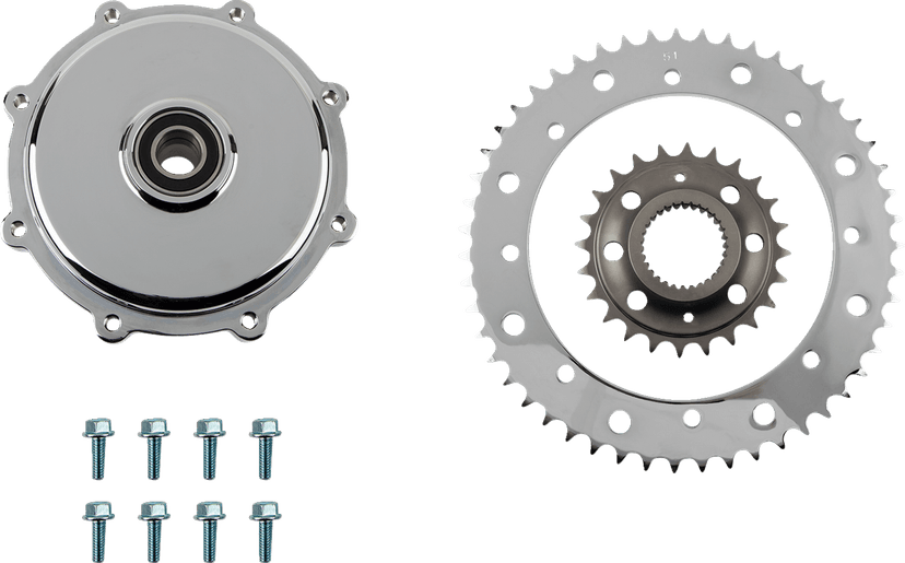 DRAG SPECIALTIES 1210-2664 Conversion Sprocket Kit - Chrome - M8 Touring/Trike