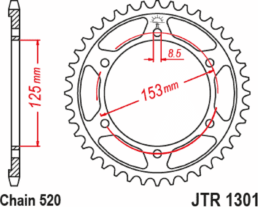 JT SPROCKETS 1210-2762 Rear Sprocket - 42 Tooth - Honda — image 2 of 2