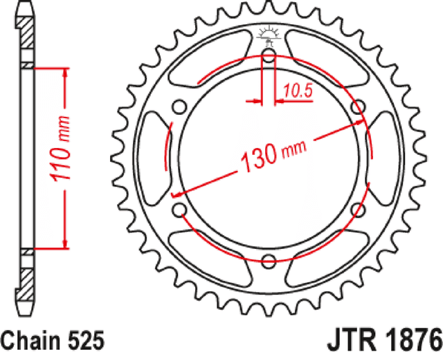 JT SPROCKETS 1210-2763 Rear Sprocket - 42 Tooth - Yamaha — image 2 of 2