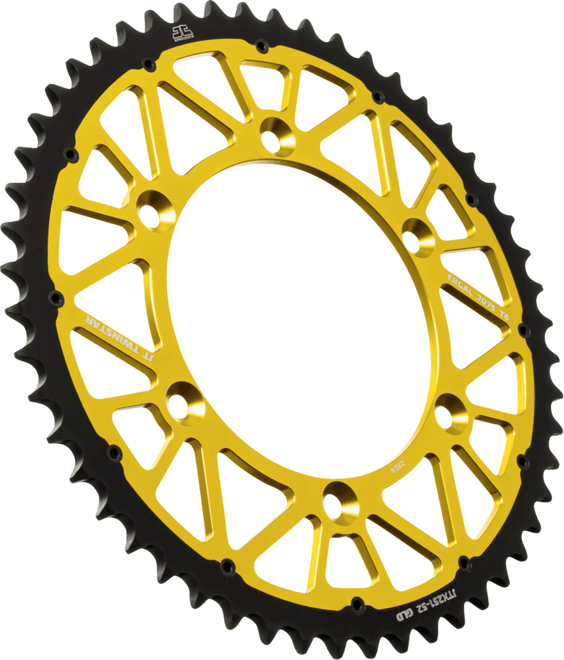 JT SPROCKETS 1210-2807 Rear Sprocket - Twinstar - 50 Tooth - Gold - Yamaha