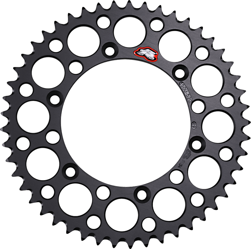 RENTHAL 1211-0026 Rear Sprocket - Aluminum - 49 Tooth - Black - Yamaha