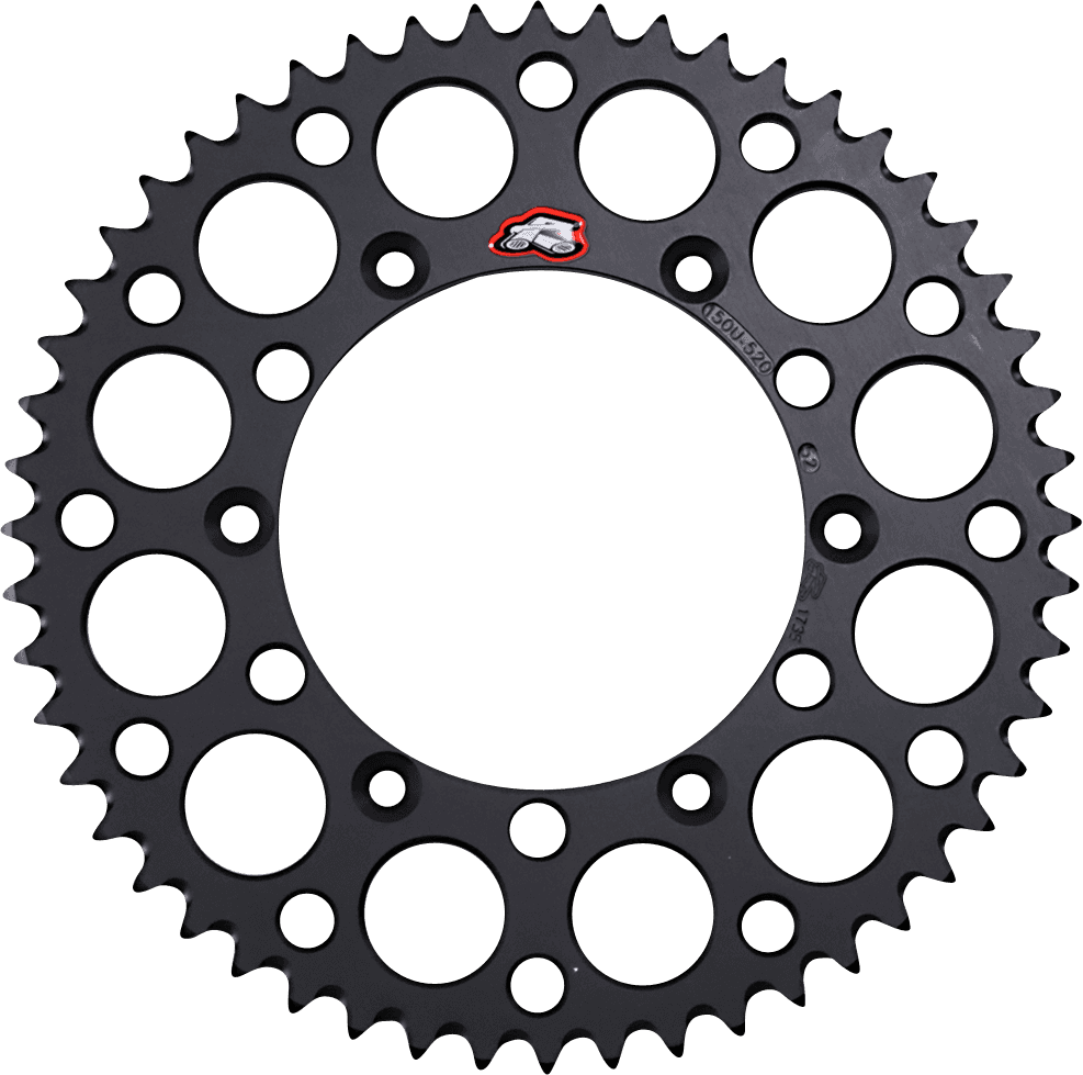 RENTHAL 1211-0029 Rear Sprocket - Aluminum - 52 Tooth - Black - Yamaha