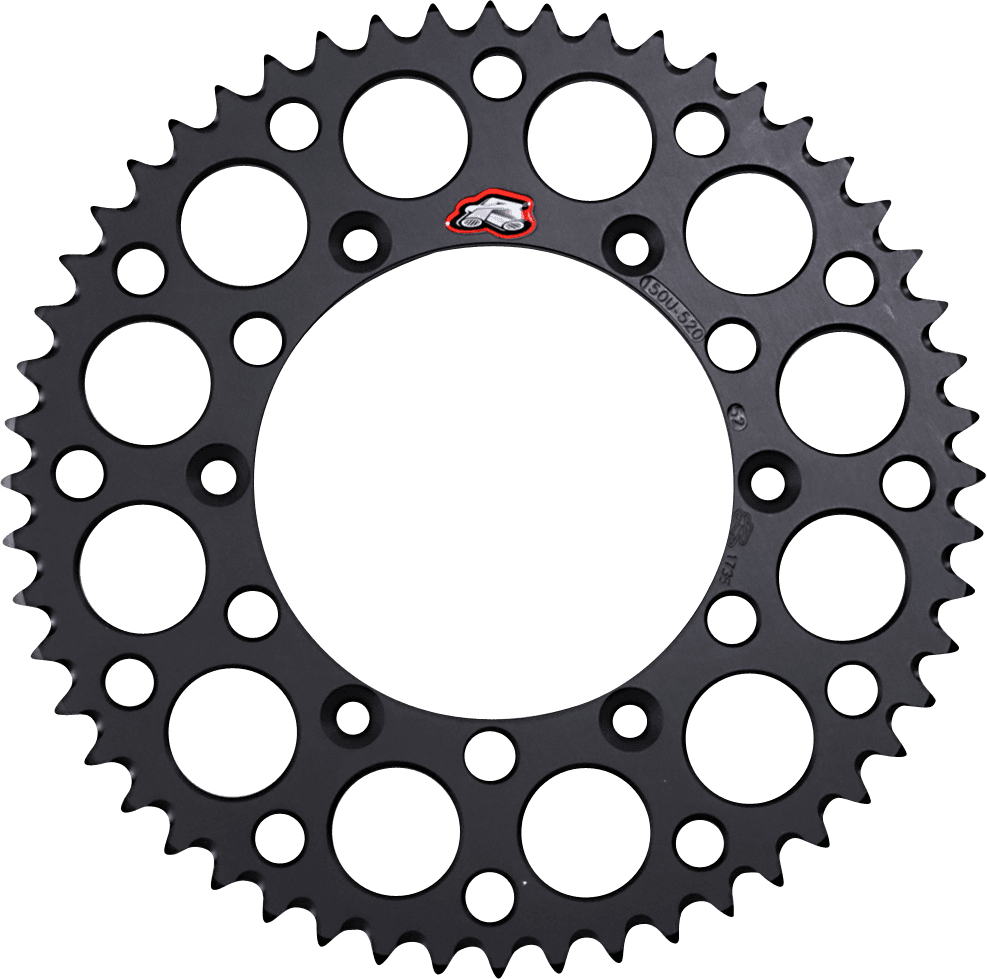 RENTHAL 1211-0029 Rear Sprocket - Aluminum - 52 Tooth - Black - Yamaha