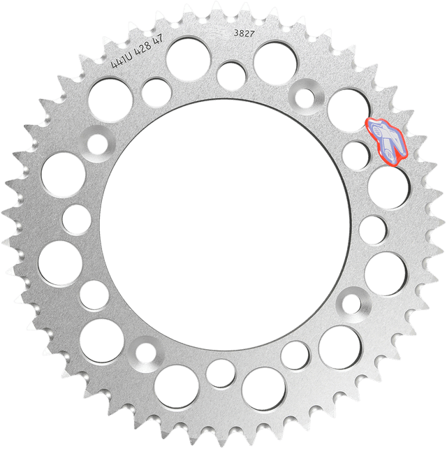 RENTHAL 1211-0089 Rear Sprocket - Aluminum - 47 Tooth - Silver - Gas Gas/Husqvarna/KTM