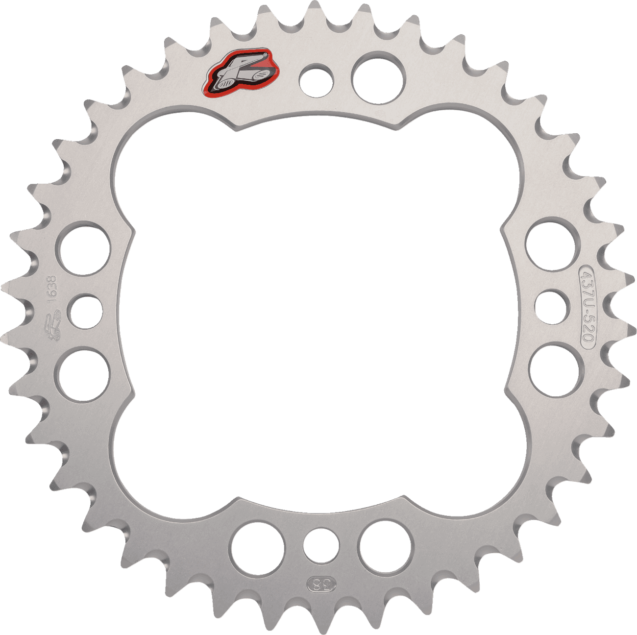 RENTHAL 1211-0097 Rear Sprocket - Aluminum - 38 Tooth - Silver - Yamaha