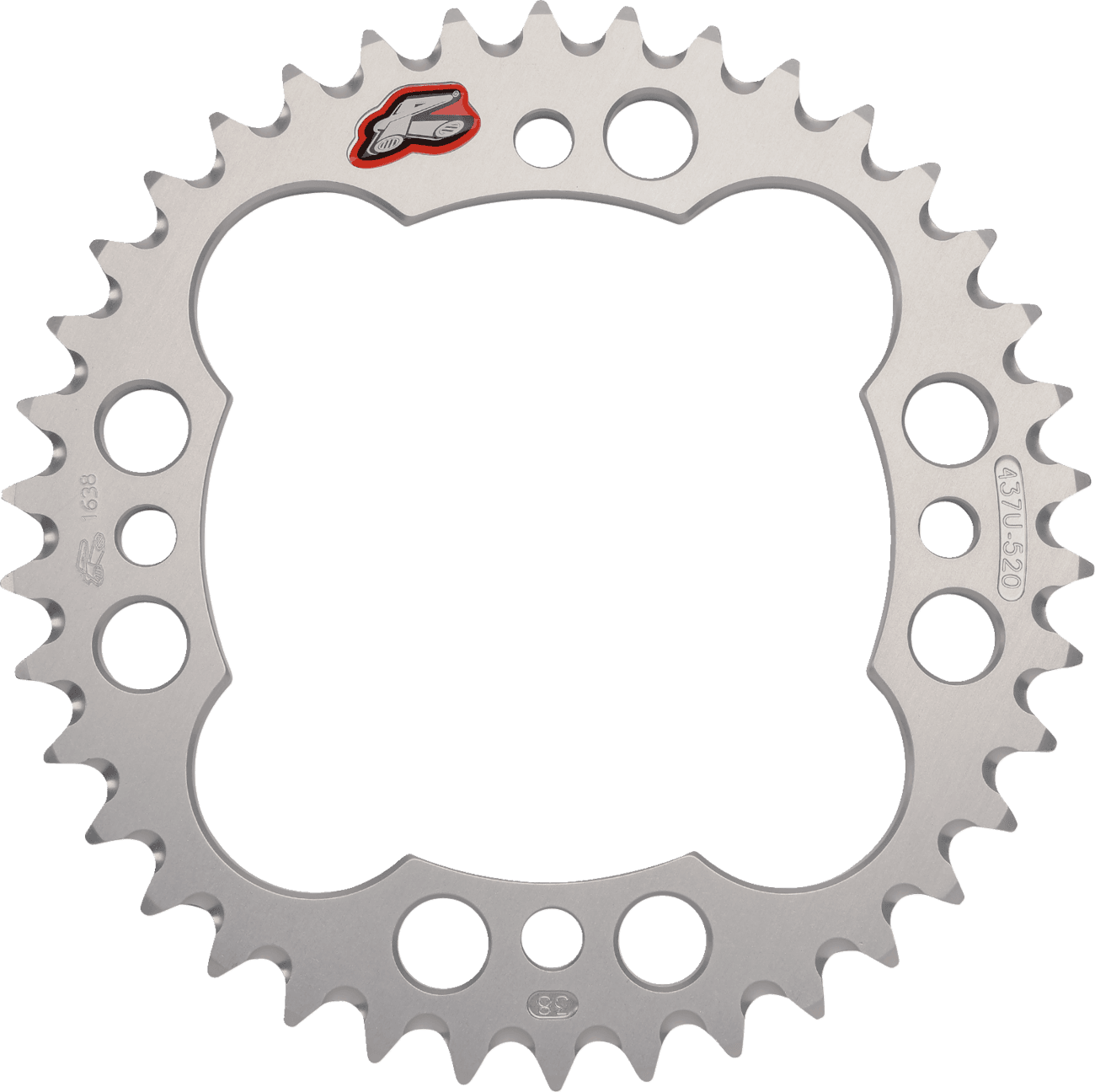 RENTHAL 1211-0097 Rear Sprocket - Aluminum - 38 Tooth - Silver - Yamaha
