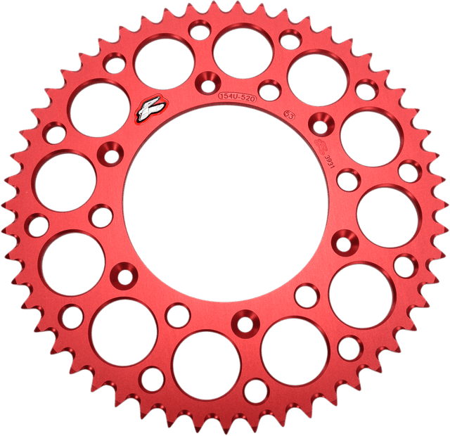 RENTHAL 1211-0180 Rear Sprocket - Aluminum - 53 Tooth - Red - Honda