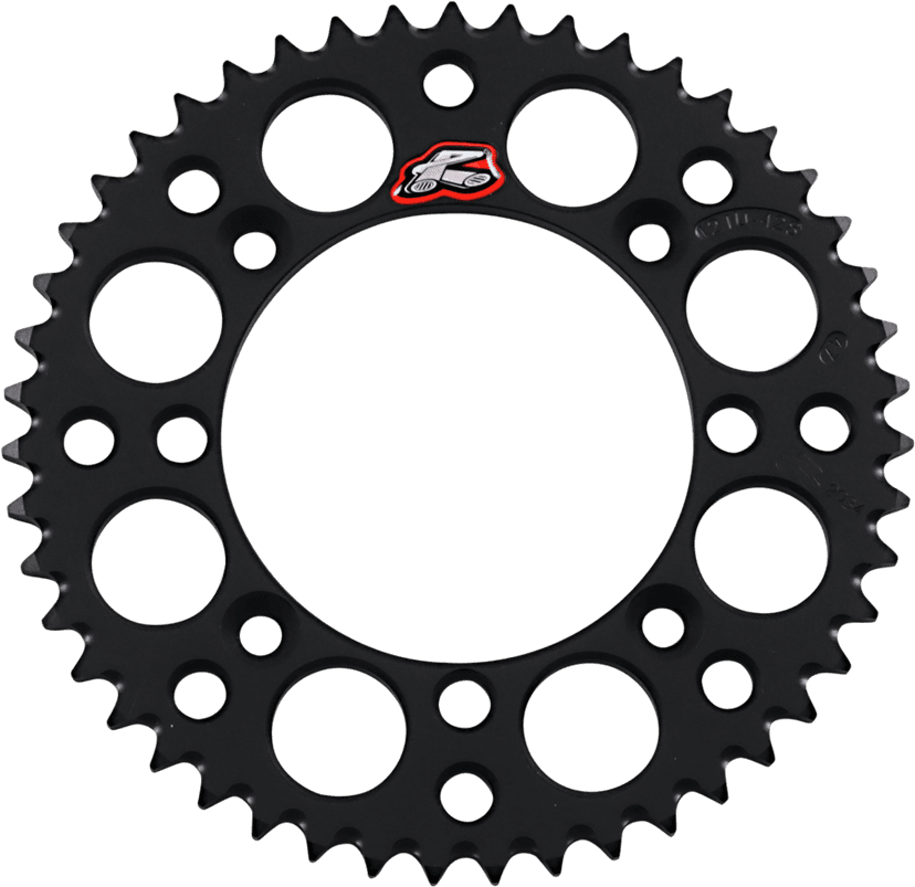 RENTHAL 1211-0281 Rear Sprocket - Aluminum - 47 Tooth - Black - Suzuki/Yamaha
