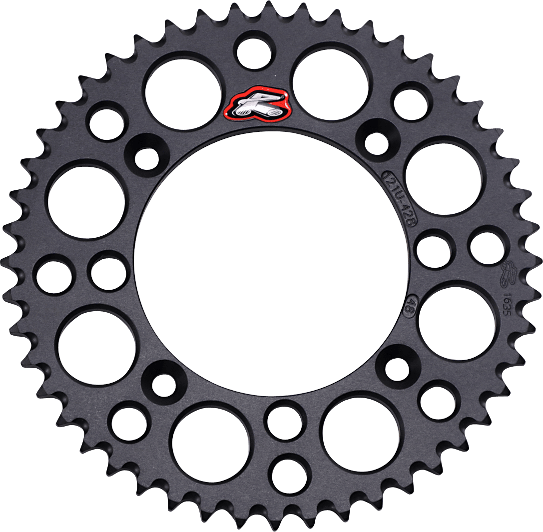 RENTHAL 1211-0282 Rear Sprocket - Aluminum - 48 Tooth - Black - Suzuki/Yamaha