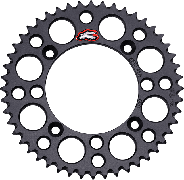 RENTHAL 1211-0282 Rear Sprocket - Aluminum - 48 Tooth - Black - Suzuki/Yamaha
