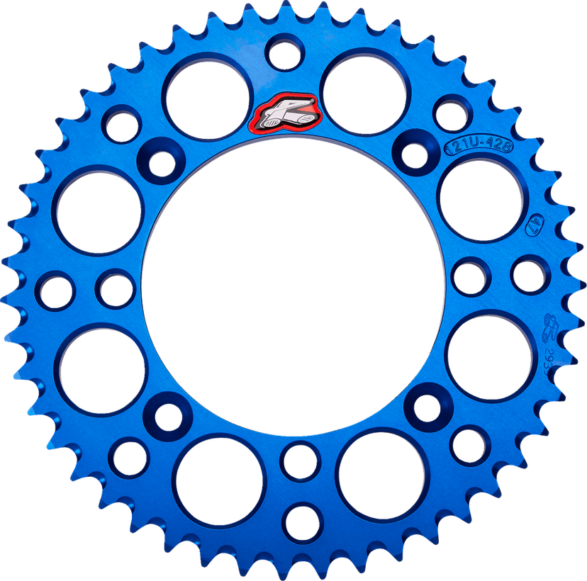 RENTHAL 1211-0285 Rear Sprocket - Aluminum - 47 Tooth - Blue - Suzuki/Yamaha
