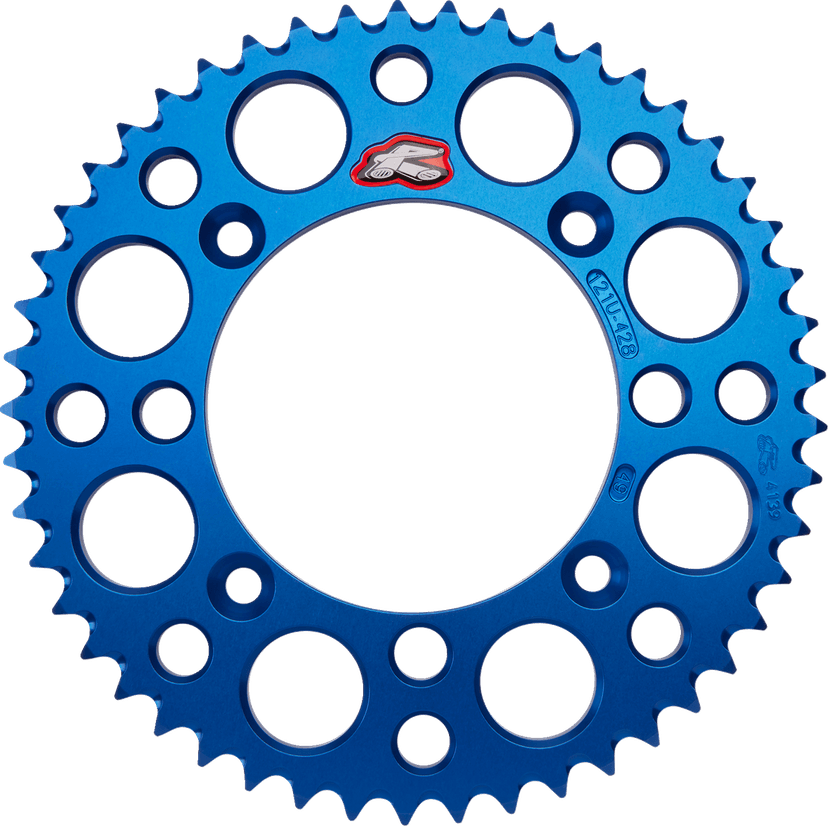 RENTHAL 1211-0287 Rear Sprocket - Aluminum - 49 Tooth - Blue - Suzuki/Yamaha