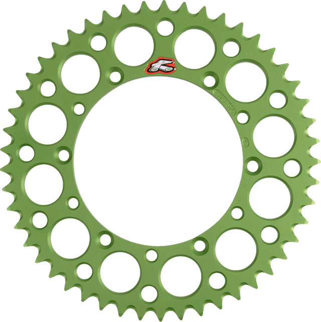 RENTHAL 1211-1346 Rear Sprocket - Aluminum - 49 Tooth - Green - Kawasaki