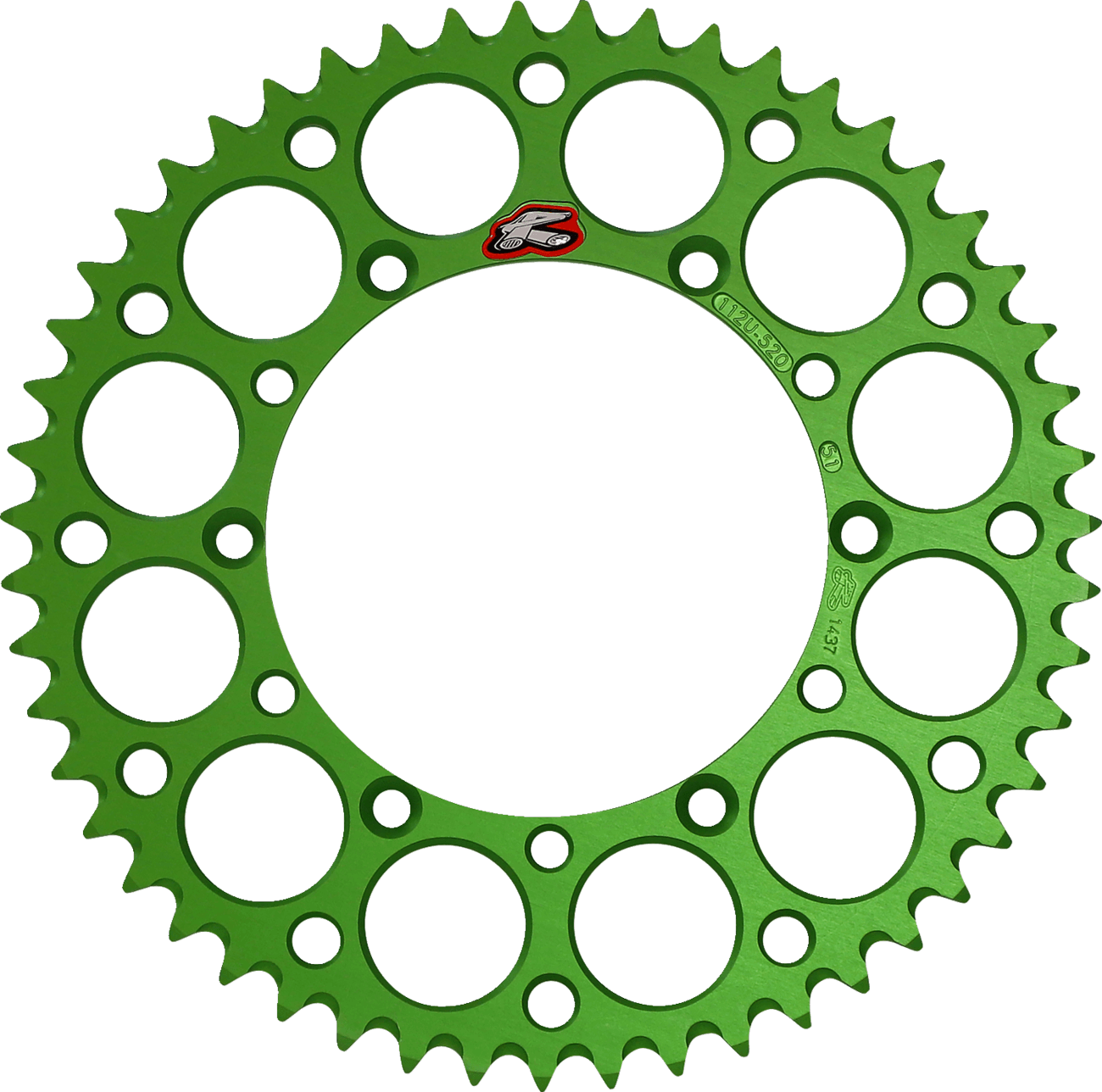 RENTHAL 1211-1348 Rear Sprocket - Aluminum - 51 Tooth - Green - Kawasaki