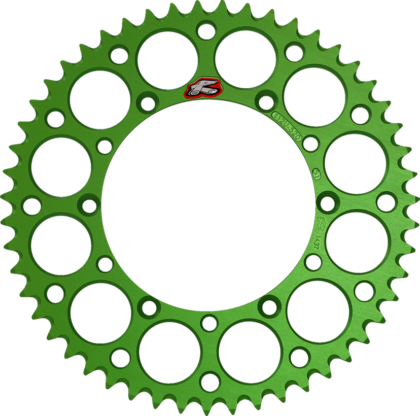 RENTHAL 1211-1348 Rear Sprocket - Aluminum - 51 Tooth - Green - Kawasaki