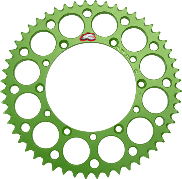 RENTHAL 1211-1674 Rear Sprocket - Aluminum - 52 Tooth - Green - Kawasaki