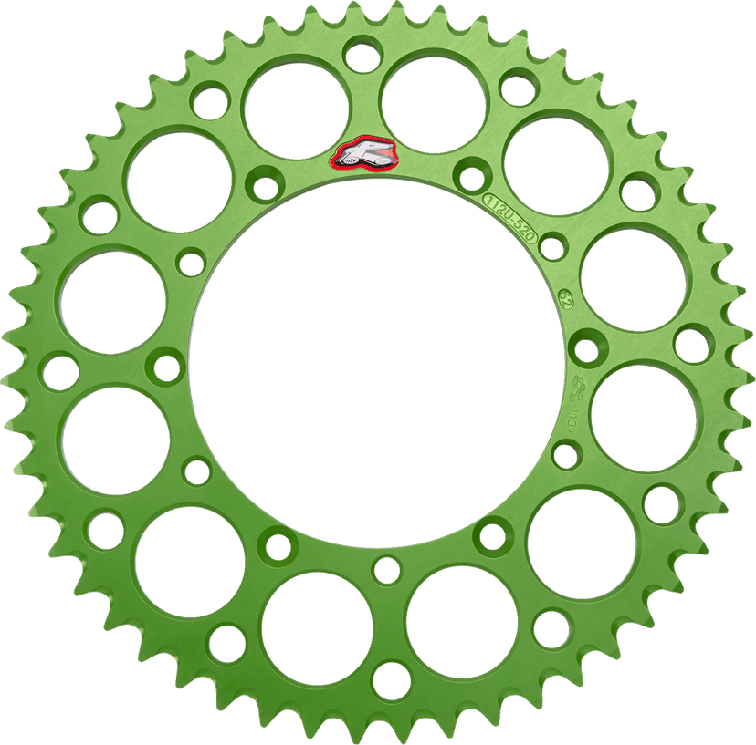 RENTHAL 1211-1674 Rear Sprocket - Aluminum - 52 Tooth - Green - Kawasaki