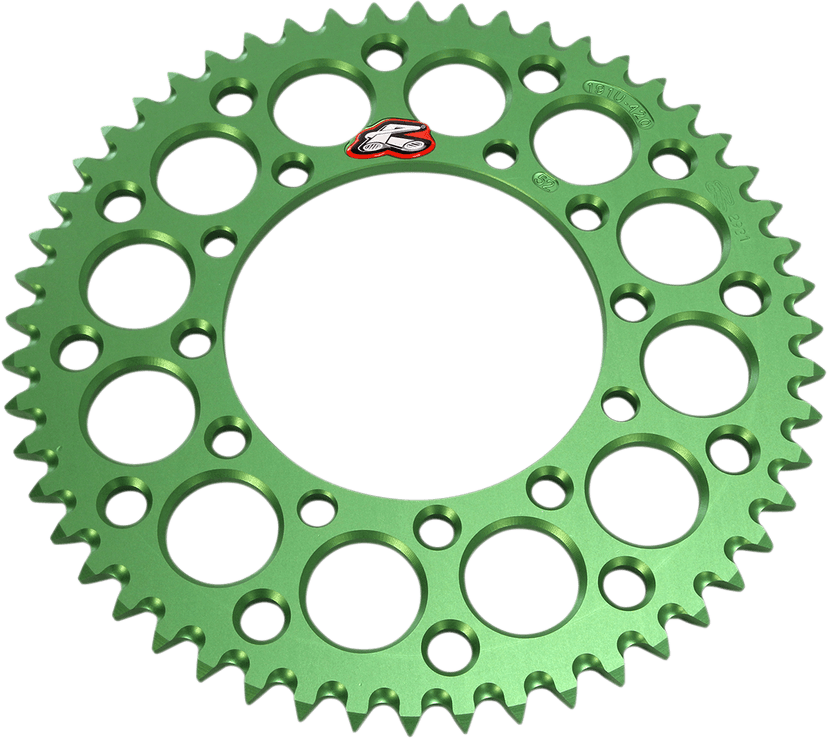 RENTHAL 1211-1681 Rear Sprocket - Aluminum - 52 Tooth - Green - Kawasaki