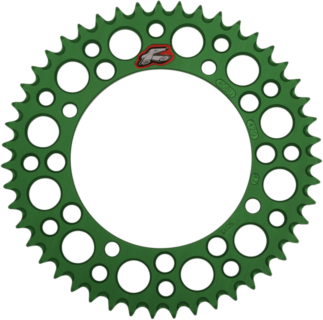 RENTHAL 1211-1683 Rear Sprocket - Aluminum - 47 Tooth - Green - Kawasaki/Suzuki