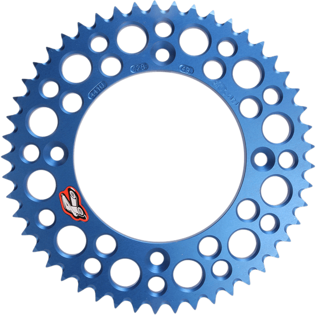 RENTHAL 1211-1725 Rear Sprocket - Aluminum - 49 Tooth - Blue - Gas Gas/Husqvarna/KTM
