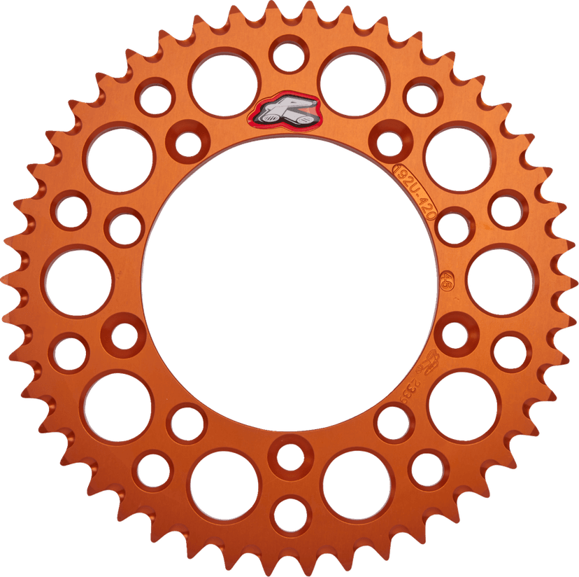 RENTHAL 1211-2465 Rear Sprocket - Aluminum - 46 Tooth - Orange - Gas Gas/Husqvarna/KTM