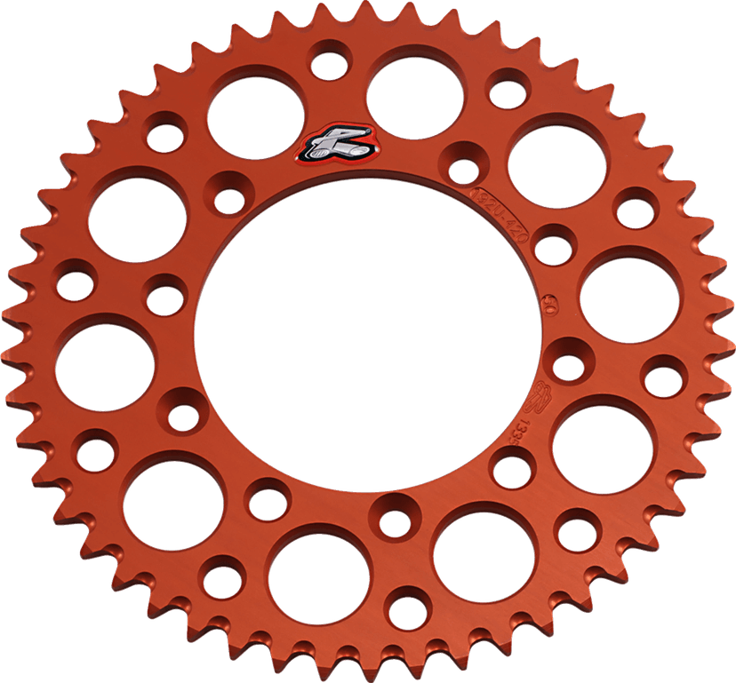RENTHAL 1211-2468 Rear Sprocket - Aluminum - 50 Tooth - Orange - Gas Gas/Husqvarna/KTM