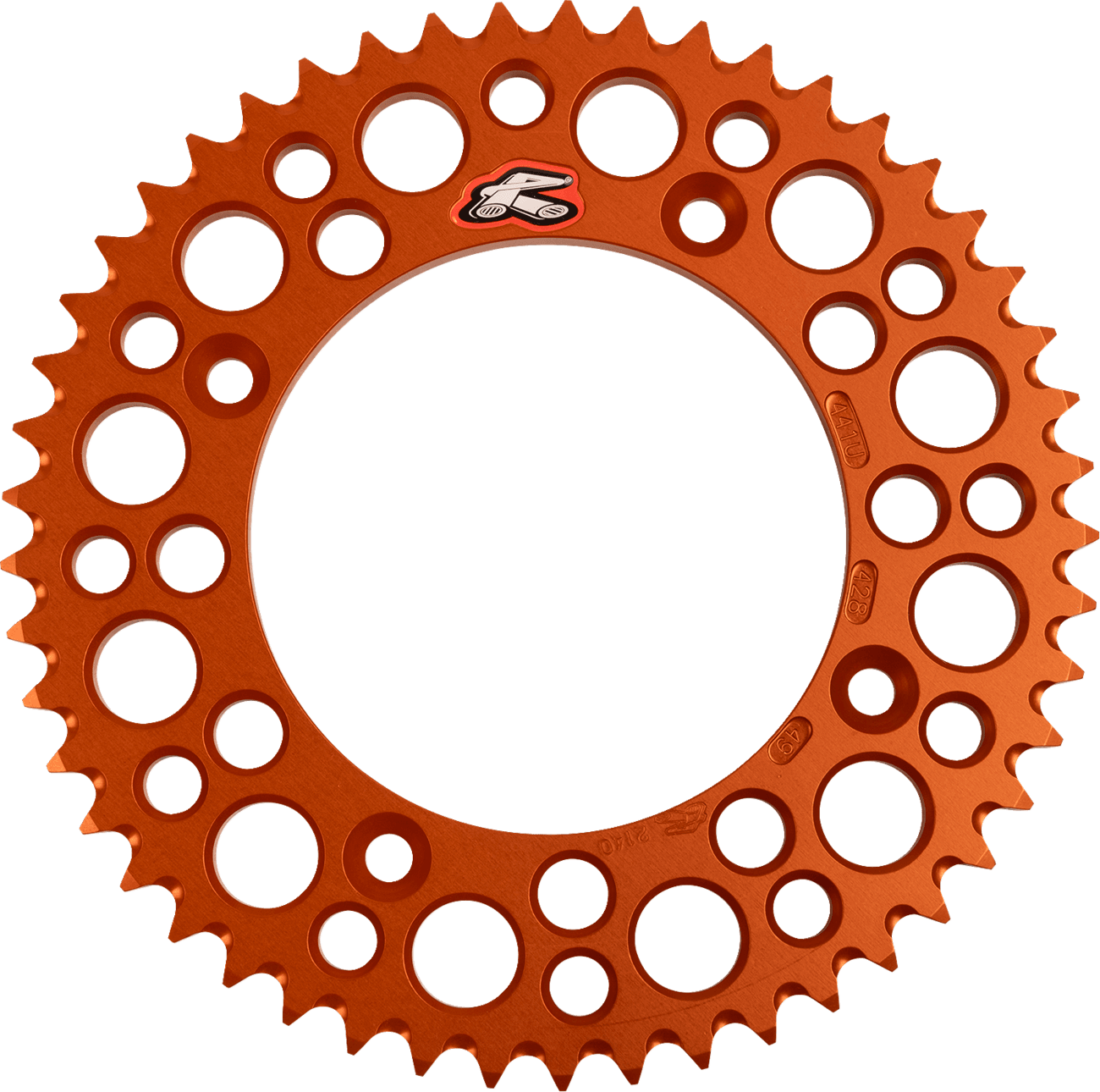 RENTHAL 1211-2485 Rear Sprocket - Aluminum - 49 Tooth - Orange - Gas Gas/Husqvarna/KTM