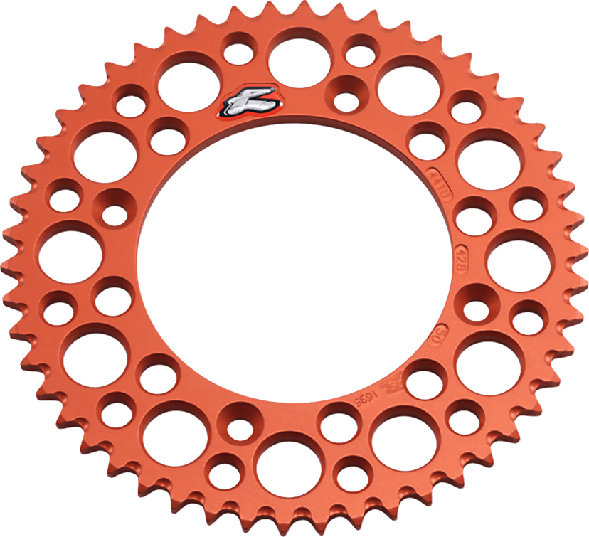 RENTHAL 1211-2486 Rear Sprocket - Aluminum - 50 Tooth - Orange - Gas Gas/Husqvarna/KTM