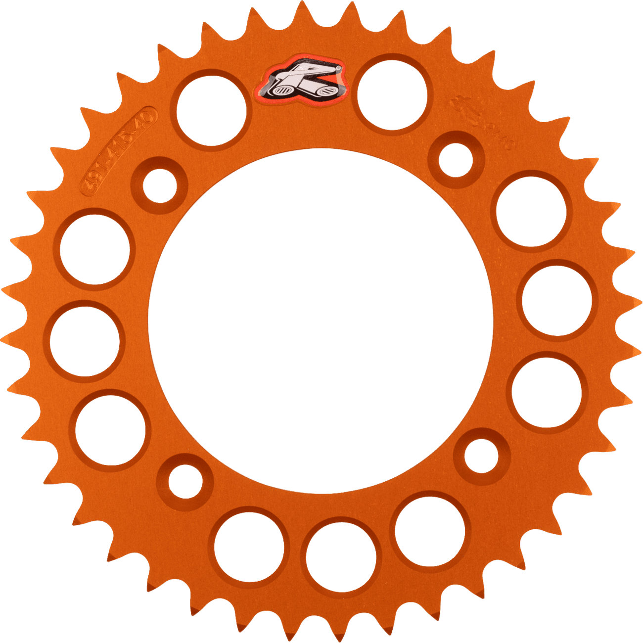 RENTHAL 1211-2491 Rear Sprocket - Aluminum - 40 Tooth - Orange - Gas Gas/Husqvarna/KTM