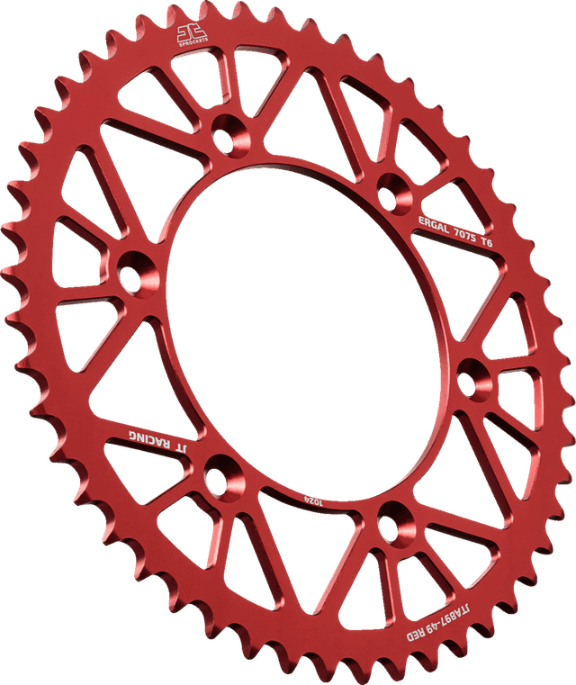 JT SPROCKETS 1211-2856 Rear Sprocket - Aluminum - 49 Tooth - Red - Gas Gas/Husqvarna/Husaberg/KTM