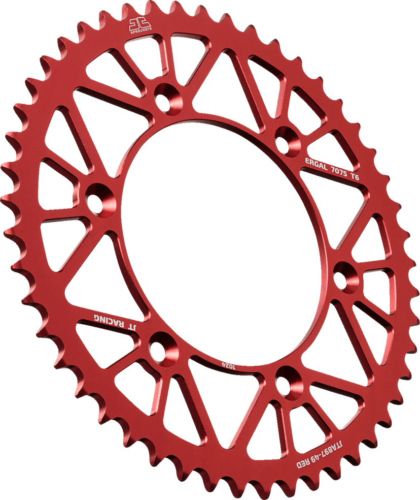 JT SPROCKETS 1211-2856 Rear Sprocket - Aluminum - 49 Tooth - Red - Gas Gas/Husqvarna/Husaberg/KTM