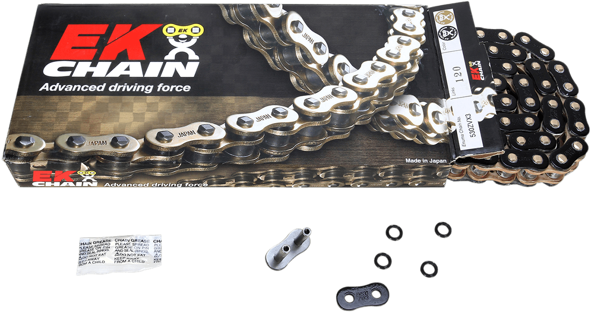 EK 1223-0692 530 ZVX3 - Sportbike Chain - 120 Links - Black/Gold
