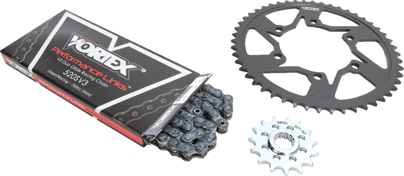 VORTEX 1230-1062 Chain and Sprocket Kit - HFRS - Black - Honda CBR500R