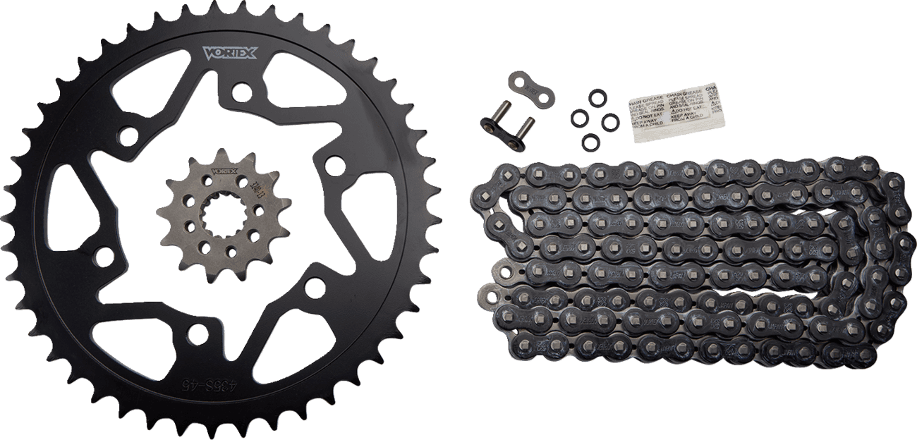 VORTEX 1230-1077 Chain and Sprocket Kit - HFRS - Black - Kawasaki EX 300 Ninja
