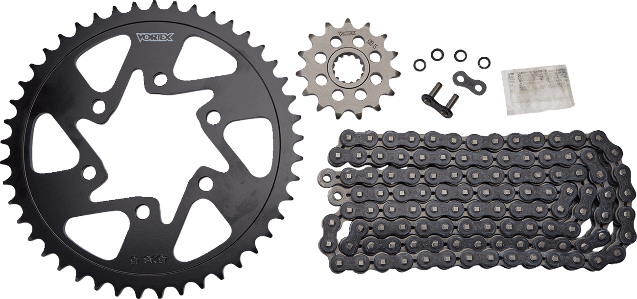 VORTEX 1230-1080 Chain and Sprocket Kit - HFRS - Black - Kawasaki Ninja ZX-6R