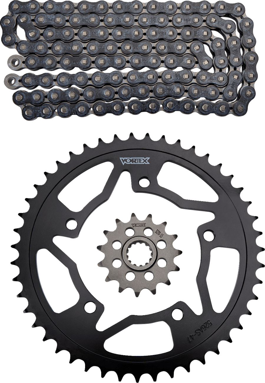 VORTEX 1230-1087 Chain and Sprocket Kit - HFRS - Black - Suzuki GSX-R600