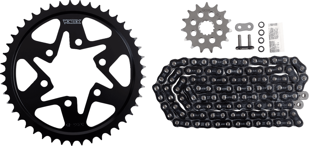 VORTEX 1230-1104 Chain and Sprocket Kit - WSS - Black - Suzuki GSF-1220