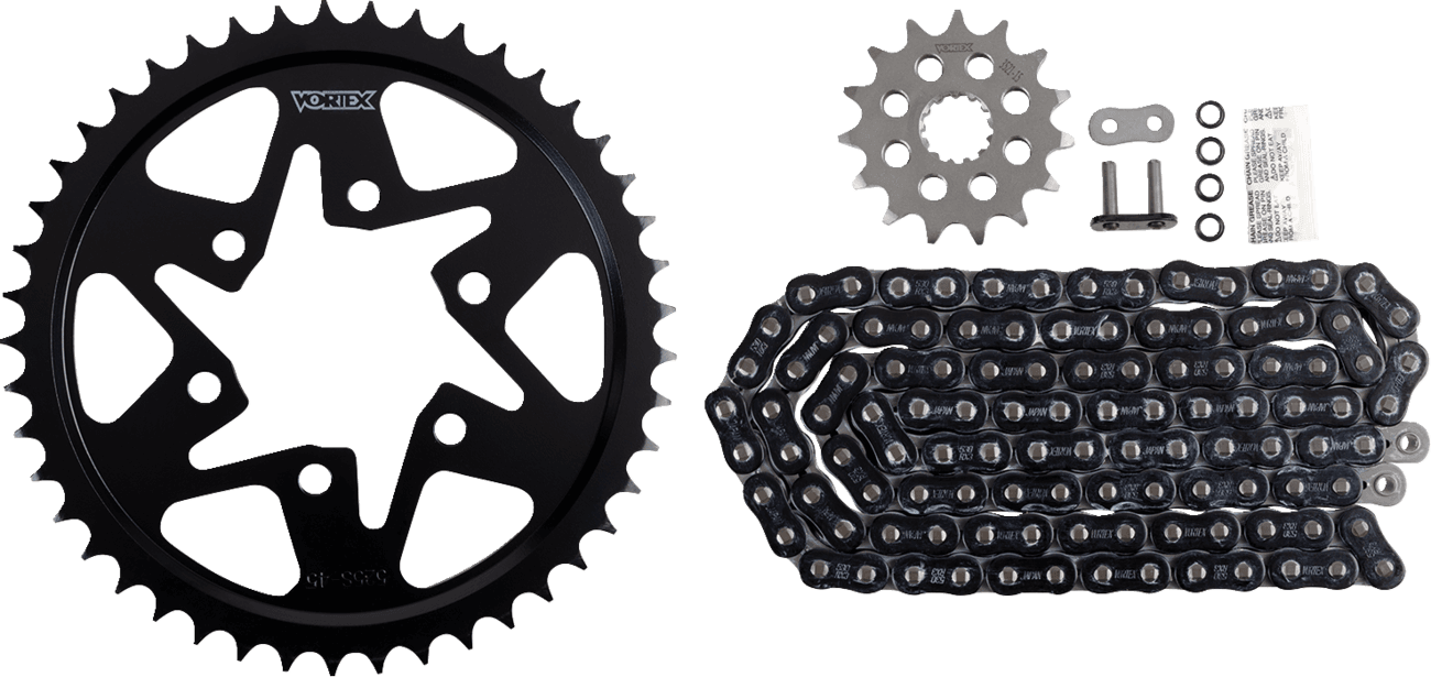 VORTEX 1230-1104 Chain and Sprocket Kit - WSS - Black - Suzuki GSF-1220