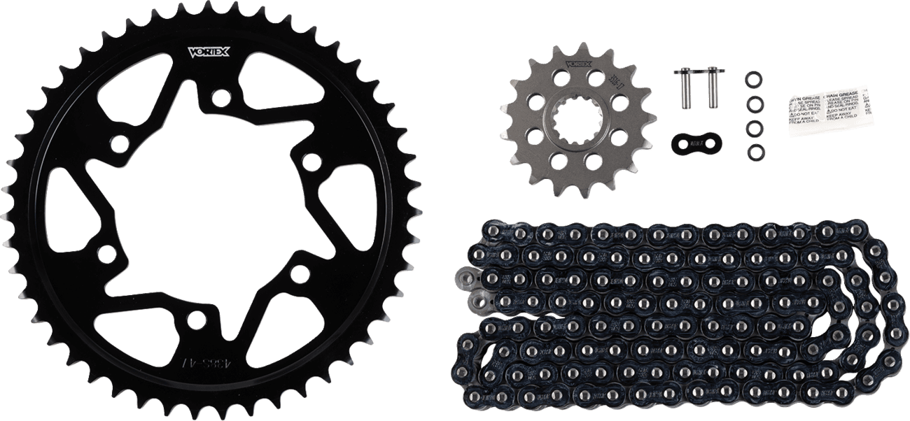 VORTEX 1230-1124 Chain and Sprocket Kit - WSS - Black - Yamaha YZF-R1