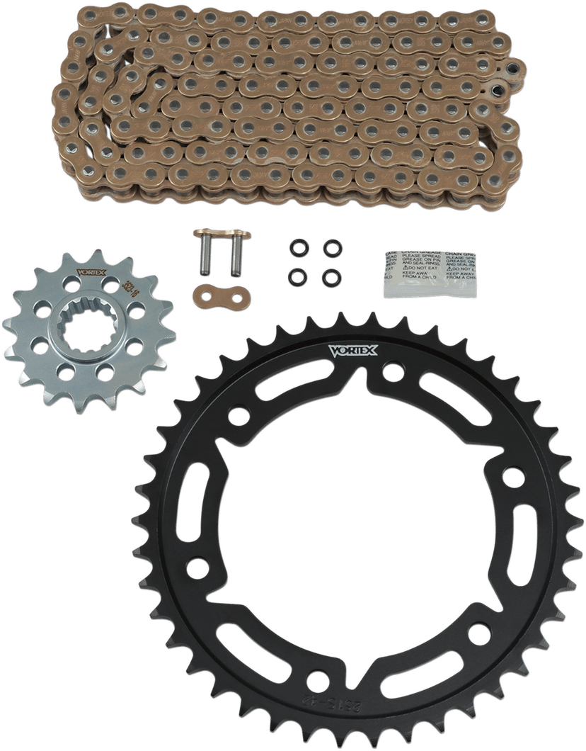 VORTEX 1230-1143 Chain and Sprocket Kit - WSS - Gold - Honda CBR 1000 RR