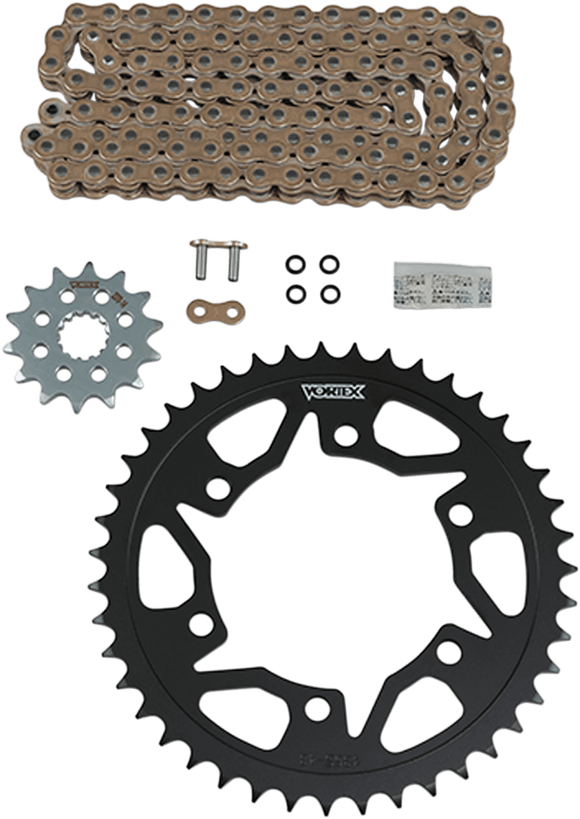 VORTEX 1230-1148 Chain and Sprocket Kit - WSS - Gold - Yamaha YZF-R3/MT-03