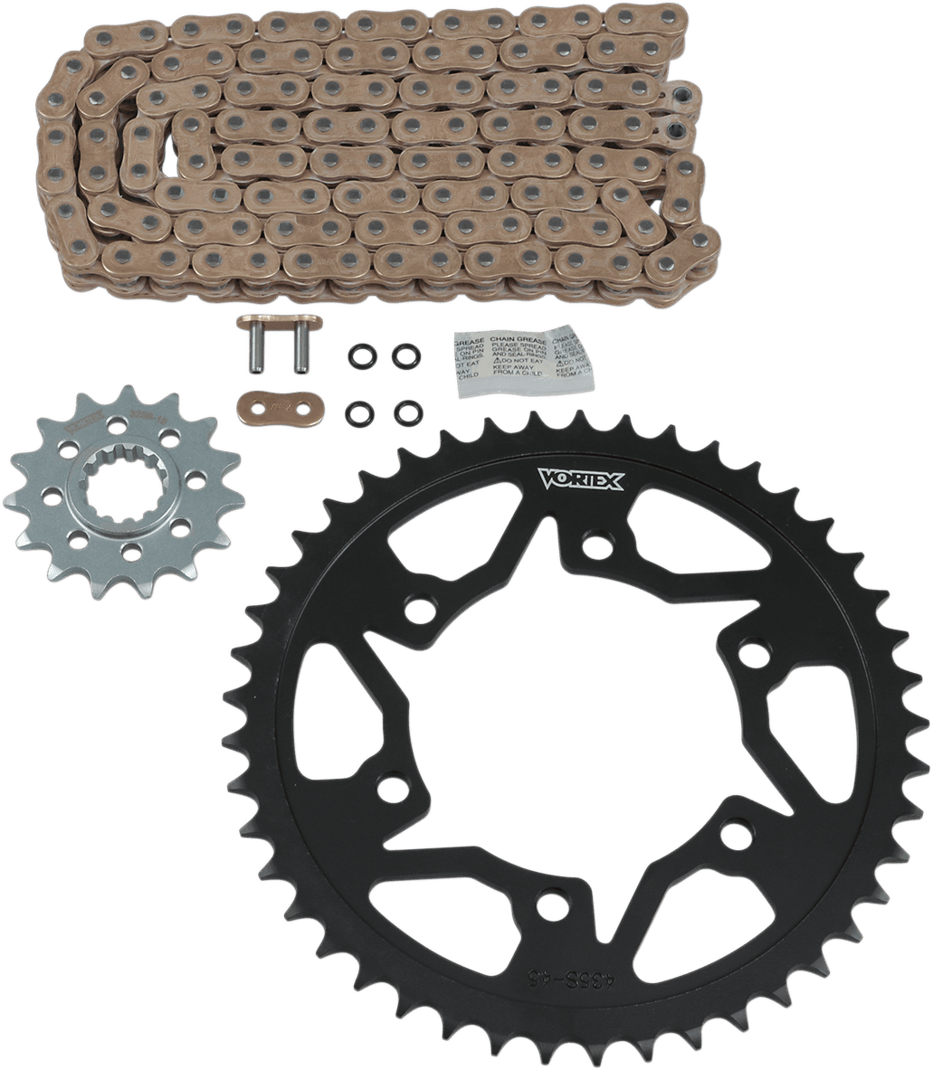 VORTEX 1230-1154 Chain and Sprocket Kit - HFRS - Gold - Yamaha YZF-R1